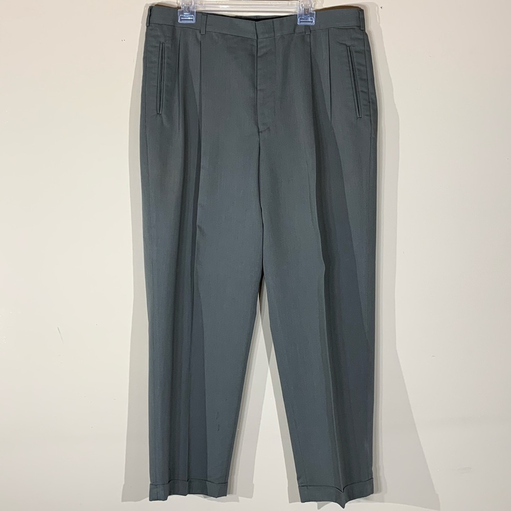 Perry Ellis Green 38/30 Cuffed Dress pants
